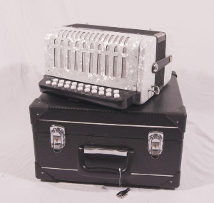ACCORDEON DIATONIC 8 BASSES TONALITES DO/SOL Blanc Marbré